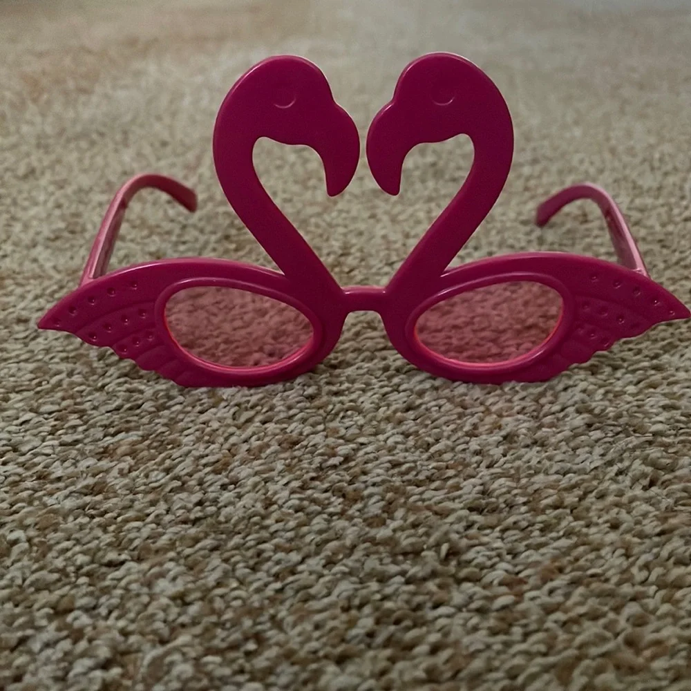 Pink Plastic Flamingo Glasses